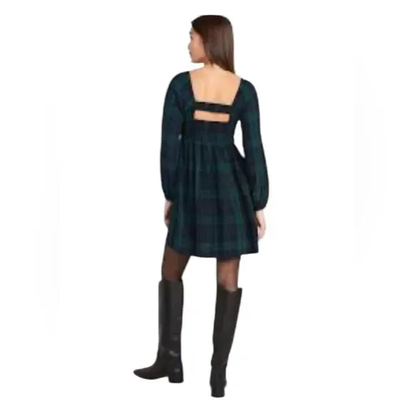 Old Navy | Dresses | Old Navy Fit Flare Green Plaid Smocked Cutout  Seersucker Mini Dress Wms Medium | Poshmark